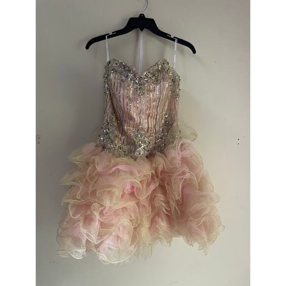 Y2K Moulin Rouge dress pink ruffle - Picture 5 of 12